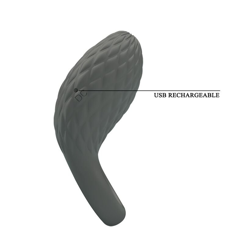 PRETTY LOVE - RECHARGEABLE TEXTURED VIBRATING RING WITH STIMULATOR