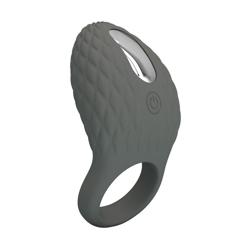 PRETTY LOVE - RECHARGEABLE TEXTURED VIBRATING RING WITH STIMULATOR FOR HIM