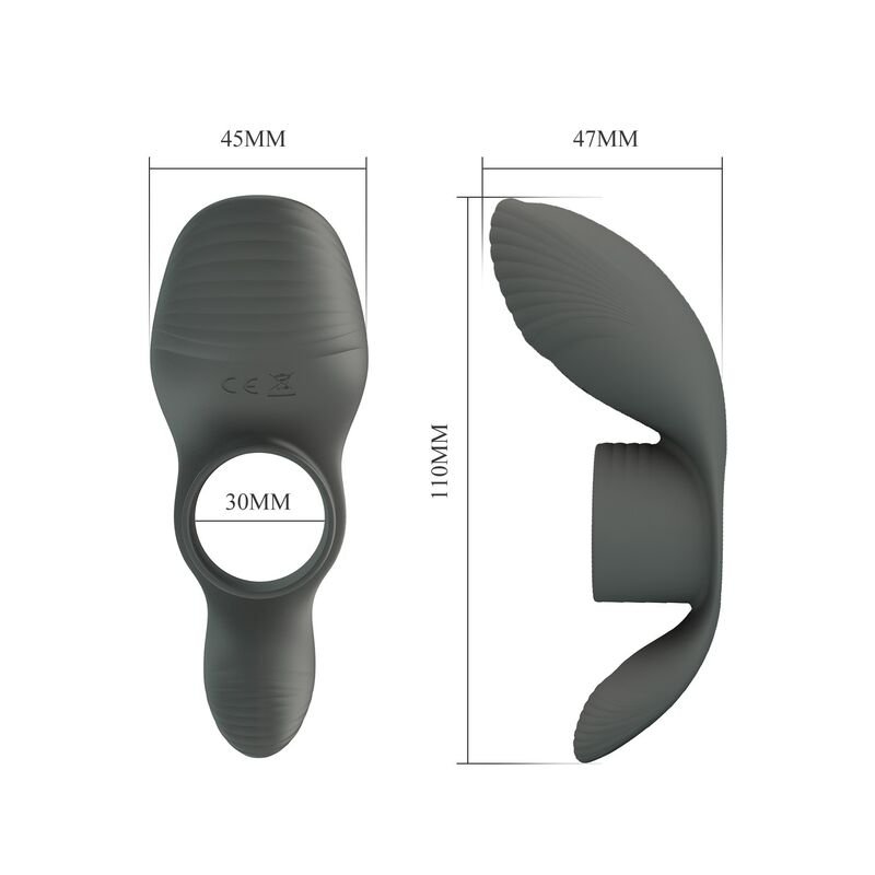 PRETTY LOVE - RECHARGEABLE VIBRATING RING WITH DUAL STIMULATION