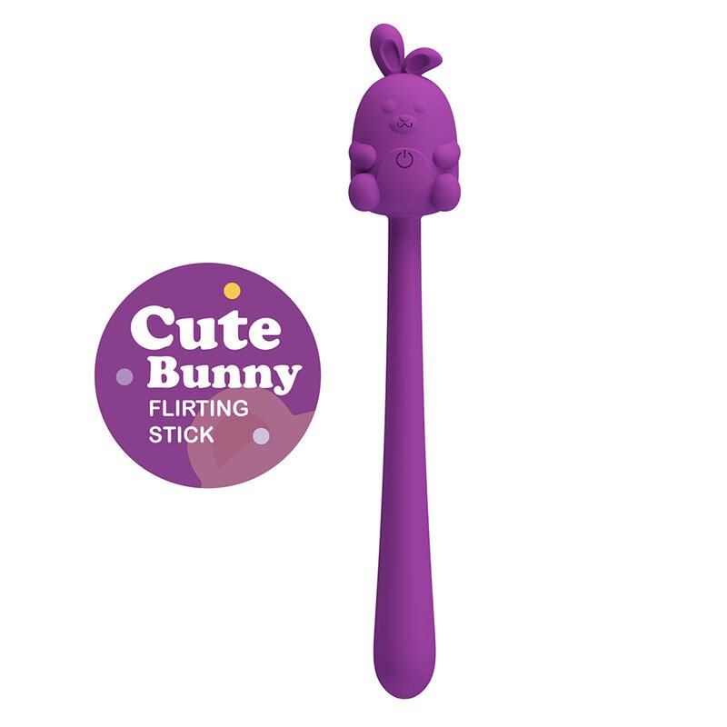 PRETTY LOVE - CUTE BUNNY FLIRTING STICK FLEXIBLE VIBRATOR USB RECHARGEABLE PURPLE HIGH TECH