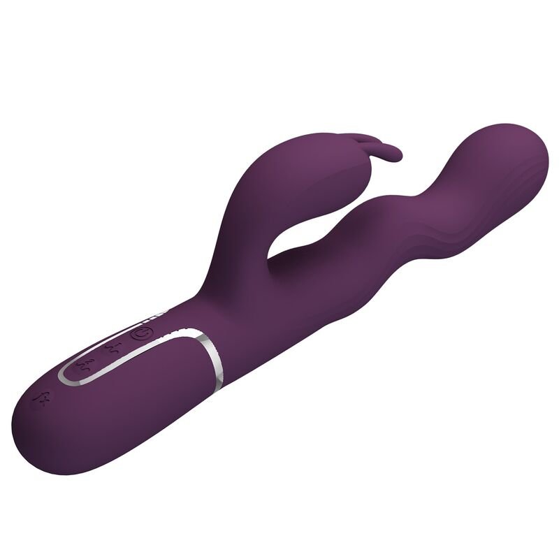 PRETTY LOVE - LOURSEN RABBIT VIBRATOR WITH THRUSTING MOTION AND 7 VIBRATIONS USB RECHARGEABLE PURPLE