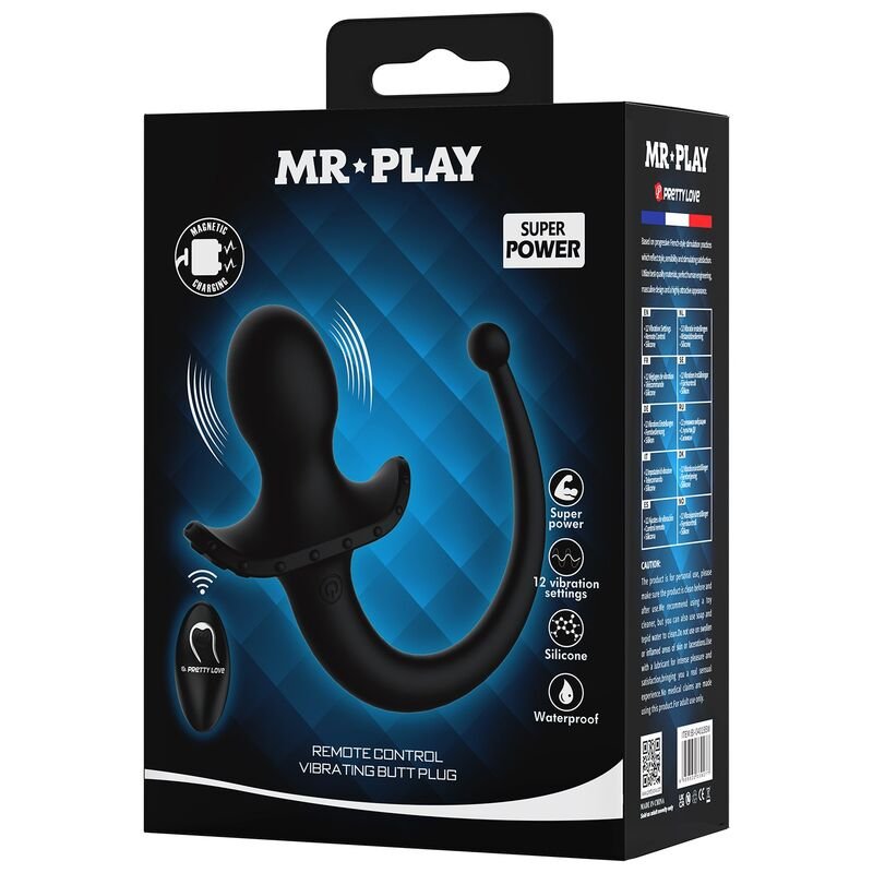 MR PLAY - WIRELESS REMOTE CONTROL ANAL AND PERINEUM VIBRATOR BLACK