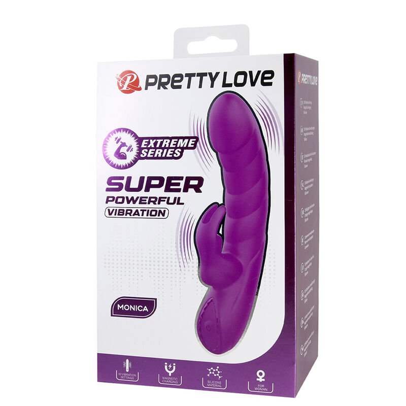 PRETTY LOVE - MONICA RECHARGEABLE DUAL STIMULATION G-SPOT AND CLITORAL VIBRATOR PURPLE