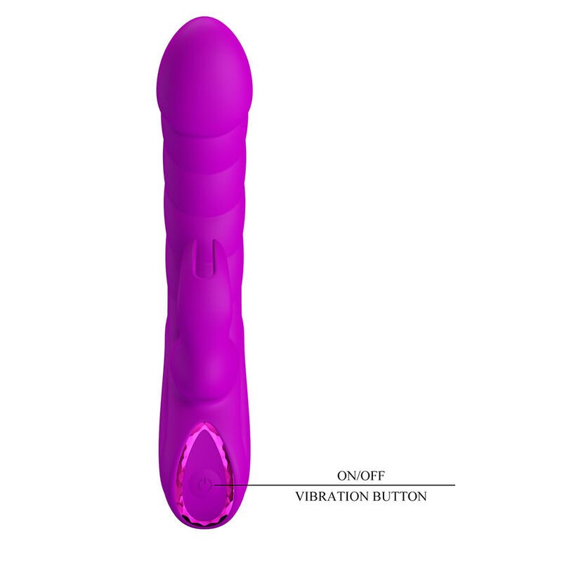 PRETTY LOVE - MONICA RECHARGEABLE DUAL STIMULATION G-SPOT AND CLITORAL VIBRATOR PURPLE