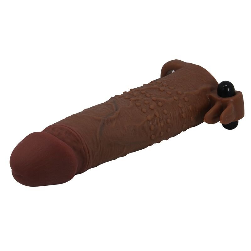 PRETTY LOVE - QUILLON VIBRATING PENIS SLEEVE 20 CM Ø 4 CM BROWN