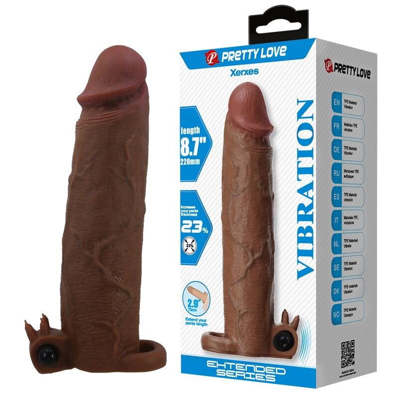 Comprar Pretty Love - Xerxes Vibrating Penis Sleeve 22 Cm ø 4.5 Cm Brown