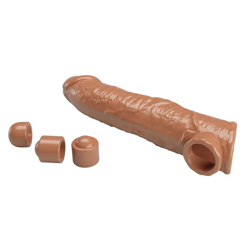 PRETTY LOVE - ADJUSTABLE PENIS EXTENSION SLEEVE 26 CM Ø 4 CM BROWN