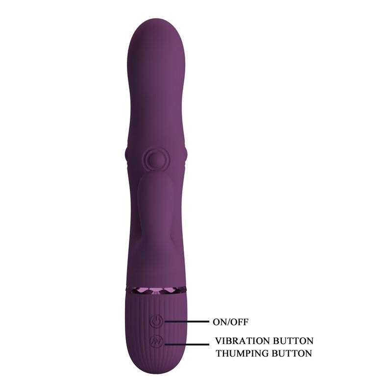 PRETTY LOVE - ZACH RECHARGEABLE THRUSTING RABBIT VIBRATOR 5+5 FUNCTIONS