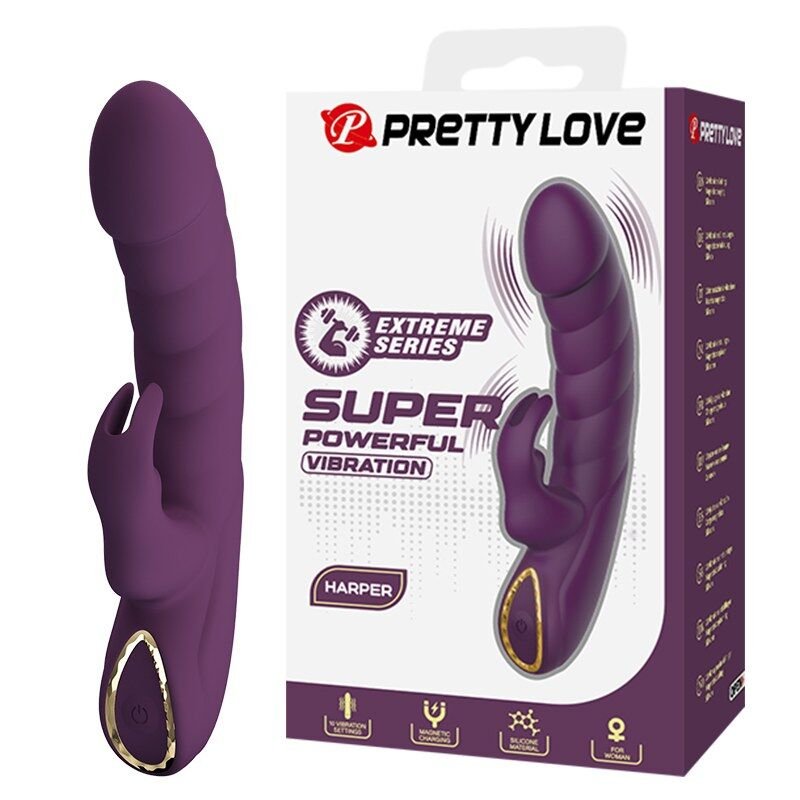PRETTY LOVE - HARPER RECHARGEABLE RABBIT VIBRATOR 10 FUNCTIONS PURPLE HIGH TECH