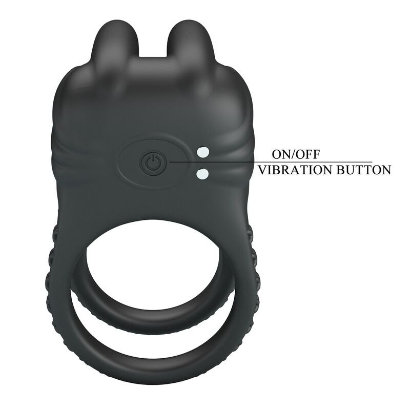 PRETTY LOVE - SINI RECHARGEABLE VIBRATING COCK RING 10 FUNCTIONS BLACK