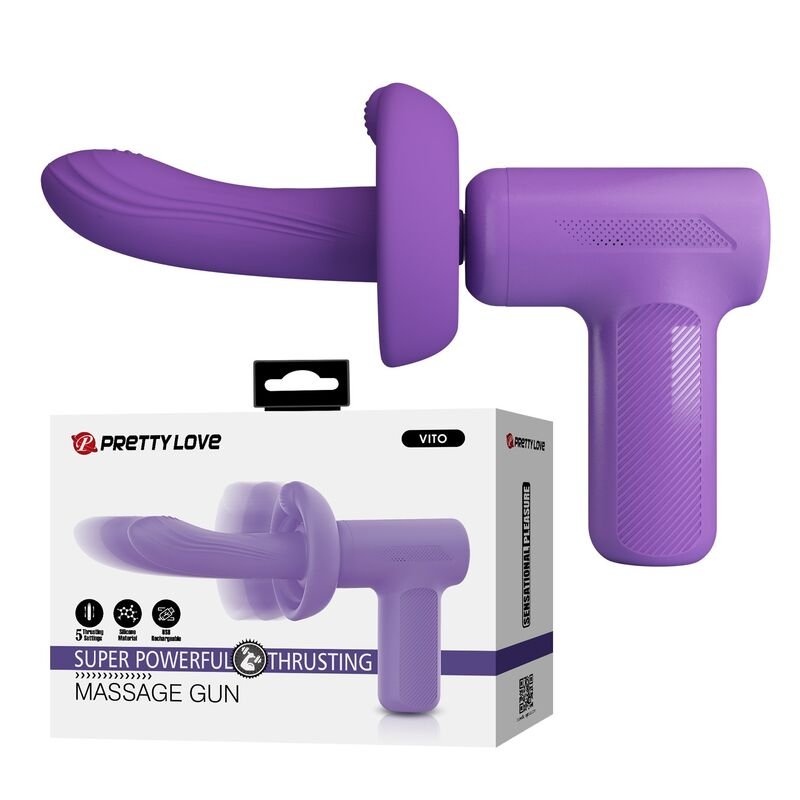 PRETTY LOVE - VITO THRUSTING MASSAGE GUN 5 MODES PURPLE HIGH TECH