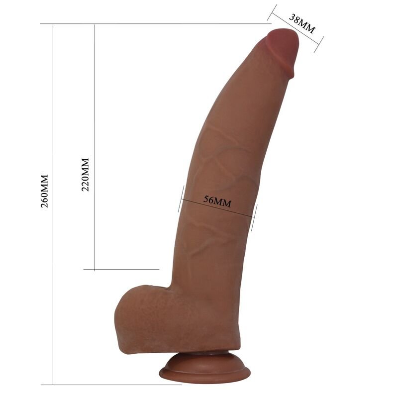 PRETTY LOVE - ULRIC REALISTIC FLEXIBLE DILDO 26 CM Ø 5.5 CM TPE BROWN