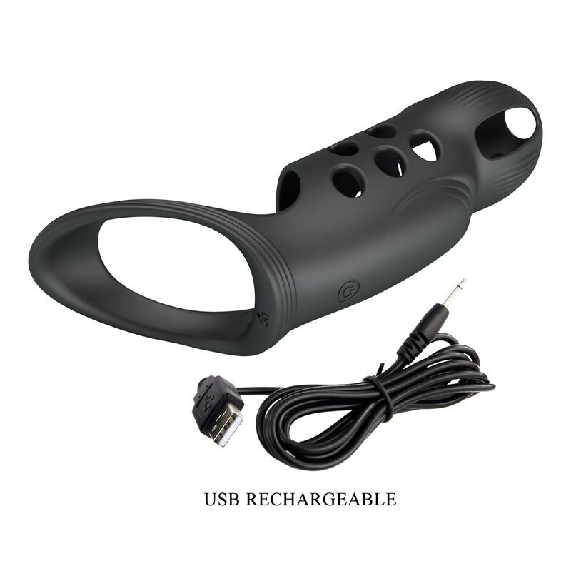 PRETTY LOVE - CRAIG RECHARGEABLE VIBRATING PENIS RING BLACK