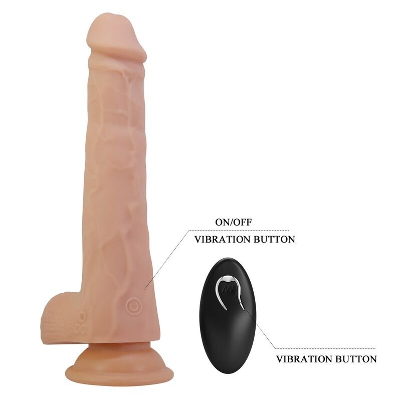 PRETTY LOVE - MILES THRUSTING & ROTATING VIBRATING DILDO REMOTE CONTROL 23.5 CM Ø 4.8 CM NATURAL