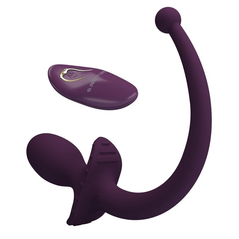 PRETTY LOVE - LIOEA VIBRATING ANAL PLUG WITH TAIL 12 FUNCTIONS PURPLE REMOTE CONTROL