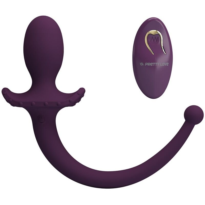 PRETTY LOVE - LIOEA VIBRATING ANAL PLUG WITH TAIL 12 FUNCTIONS PURPLE REMOTE CONTROL