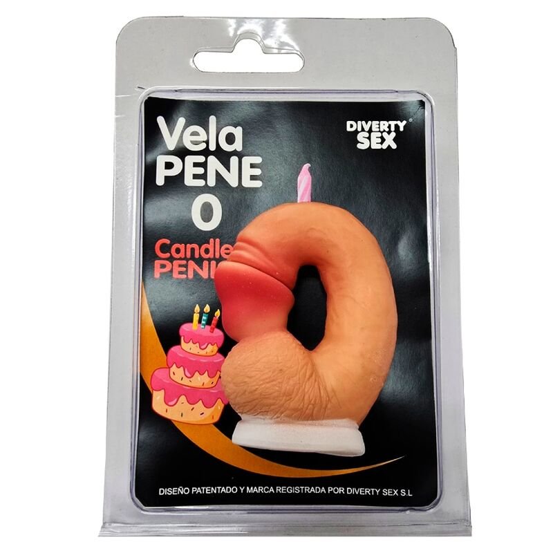 DIABLO PICANTE - PENIS CANDLE IN THE SHAPE OF THE NUMBER 0 FLESH COLOR DIABLO PICANTE