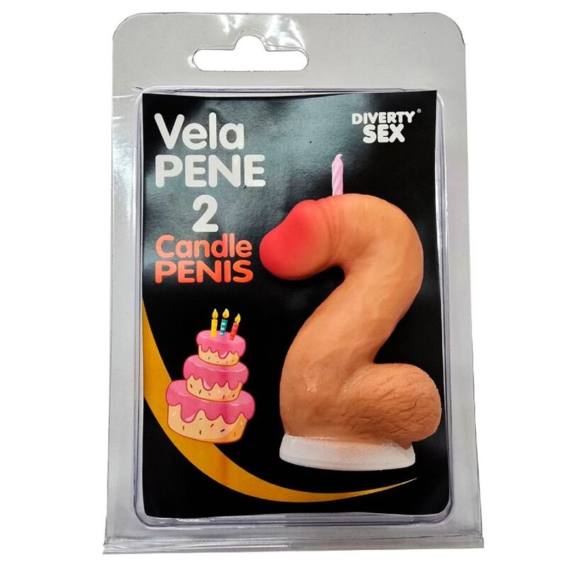DIABLO PICANTE - PENIS CANDLE IN THE SHAPE OF THE NUMBER 2 FLESH COLOR DIABLO PICANTE
