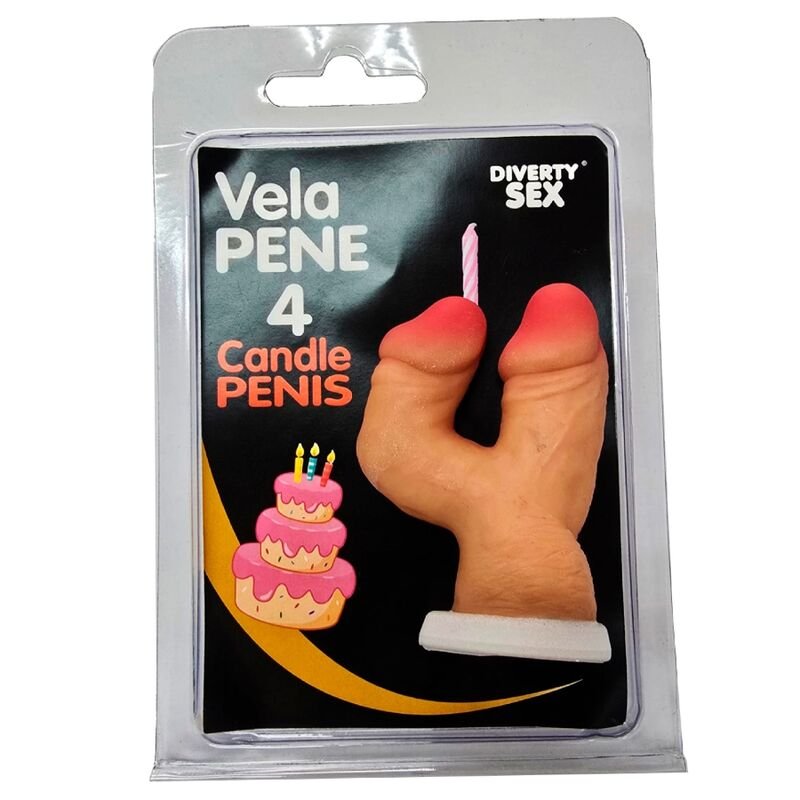 DIABLO PICANTE - PENIS CANDLE IN THE SHAPE OF THE NUMBER 4 FLESH COLOR DIABLO PICANTE