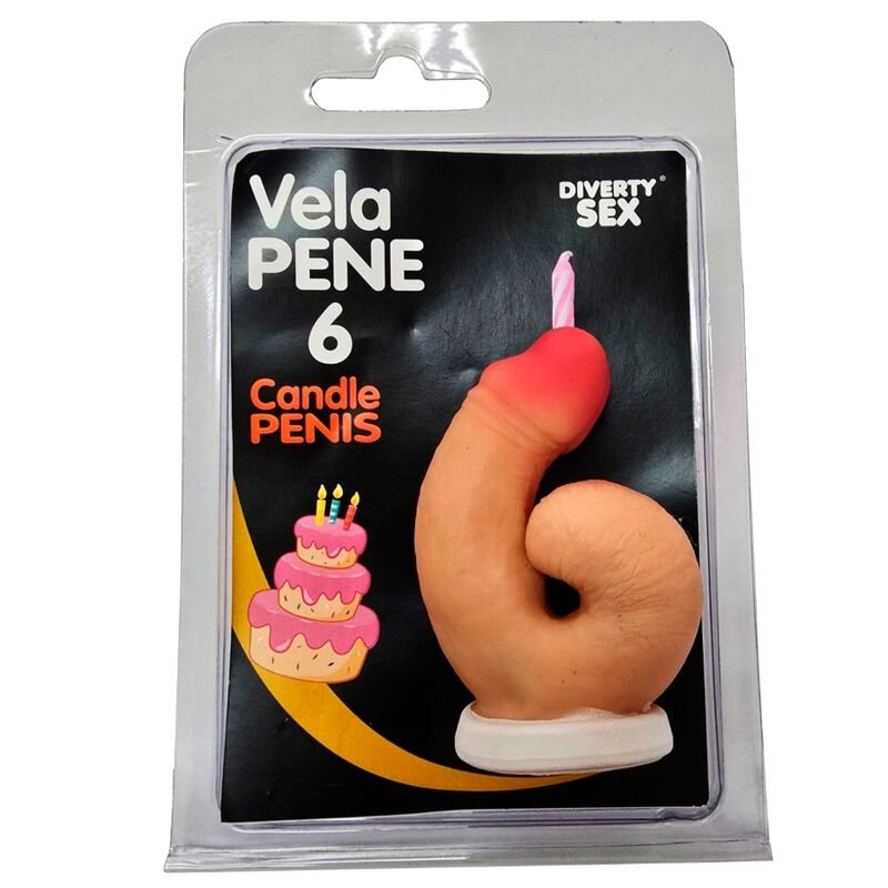 DIABLO PICANTE - PENIS CANDLE IN THE SHAPE OF THE NUMBER 6 FLESH COLOR DIABLO PICANTE