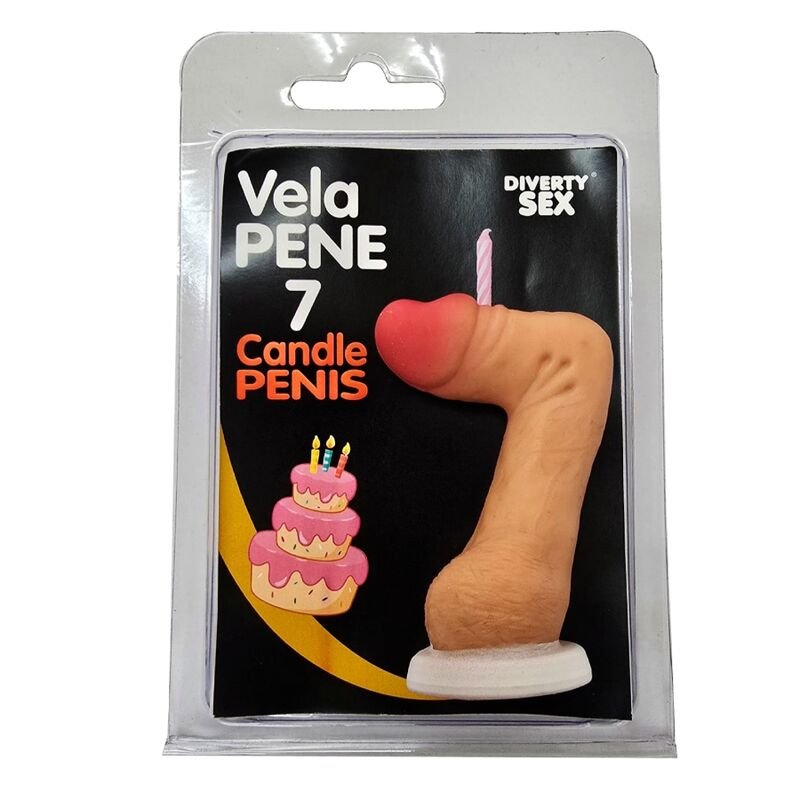 DIABLO PICANTE - PENIS CANDLE IN THE SHAPE OF THE NUMBER 7 FLESH COLOR DIABLO PICANTE
