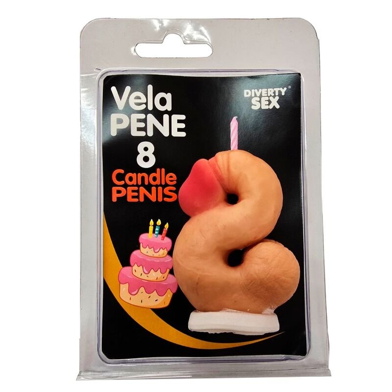 DIABLO PICANTE - PENIS CANDLE IN THE SHAPE OF THE NUMBER 8 FLESH COLOR DIABLO PICANTE