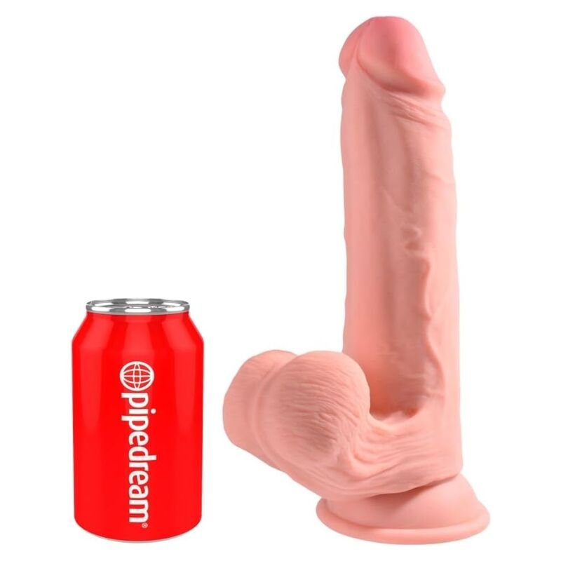 KING COCK PLUS - TRIPLE DENSITY REALISTIC DILDO WITH SWINGING TESTICLES 23 CM FLESH KING COCK