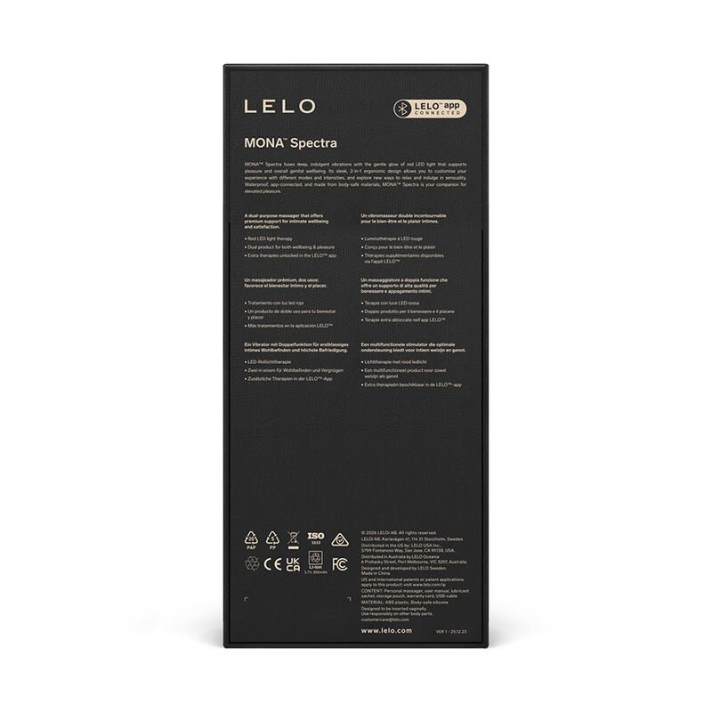 LELO - MONA SPECTRA RED LIGHT INTIMATE MASSAGER RECHARGEABLE APP-CONTROLLED