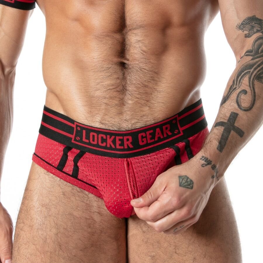 LOCKER GEAR - SPORT MESH JOCK BRIEF RED S