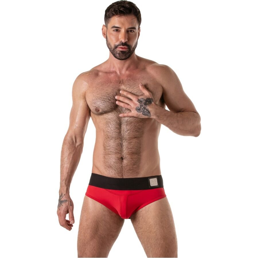 LOCKER GEAR - WIDE WAISTBAND JOCK BRIEF RED M LOCKER GEAR