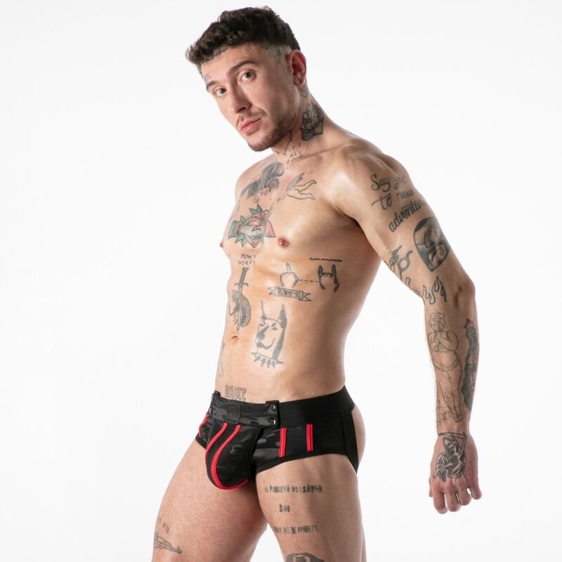 LOCKER GEAR - FULL MILITARY ACCESS JOCK BRIEF RED XL