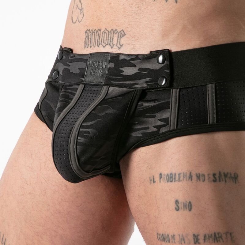 LOCKER GEAR - FULL MILITARY ACCESS JOCK BRIEF BLACK S