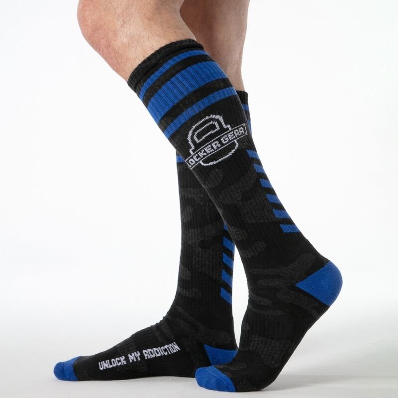 LOCKER GEAR - FULL MILITARY KNEE HIGH SOCKS ONE SIZE BLUE LOCKER GEAR