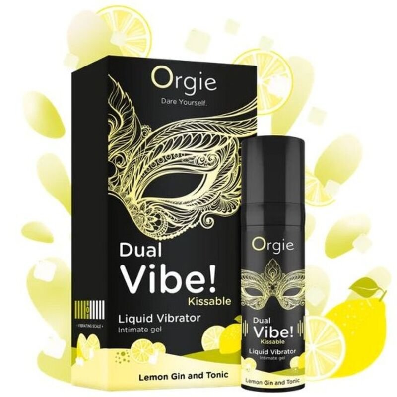 ORGIE - DUAL VIBE! LEMON GIN AND TONIC KISSABLE LIQUID VIBRATOR 15 ML