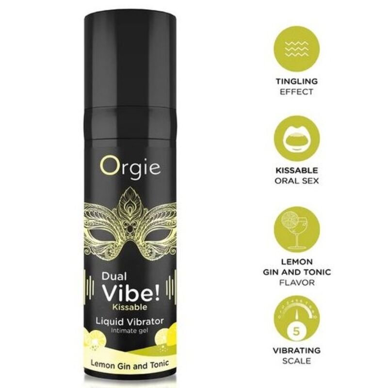 Comprar Orgie - Dual Vibe! Lemon Gin And Tonic Kissable Liquid Vibrator 15 Ml