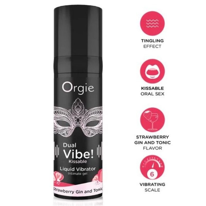 Comprar Orgie - Dual Vibe! Strawberry Gin And Tonic Kissable Liquid Vibrator 15 Ml