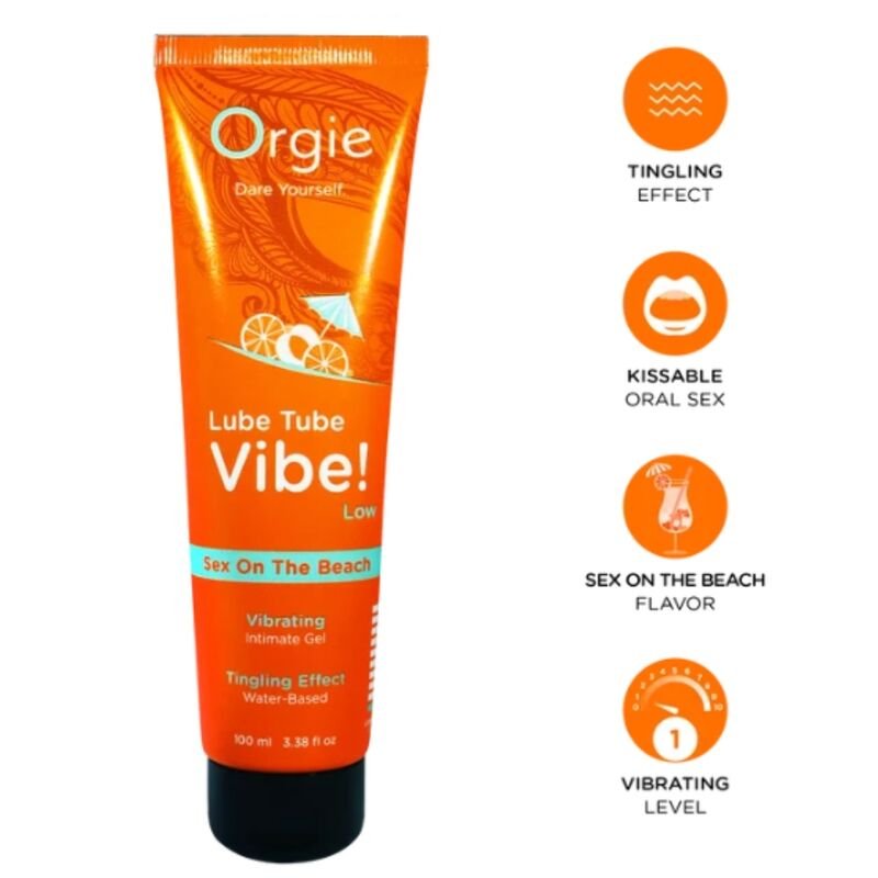 Comprar Orgie - Lube Tube Vibe! Sex On The Beach Kissable Intimate Gel Low Tingling 100 Ml