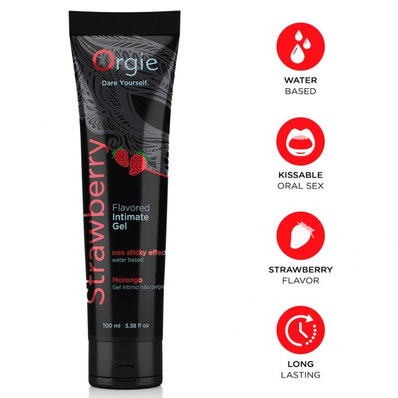 Comprar Orgie - Lube Tube Strawberry Kissable Water-based Intimate Gel 100 Ml