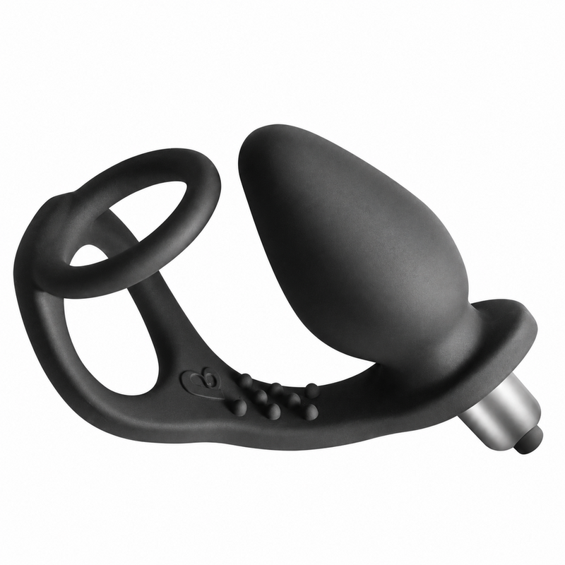 ROCKS-OFF - RO-ZEN PROSTATE VIBRATOR WITH DUAL RING 7 SPEEDS ONYX BLACK ROCKS-OFF