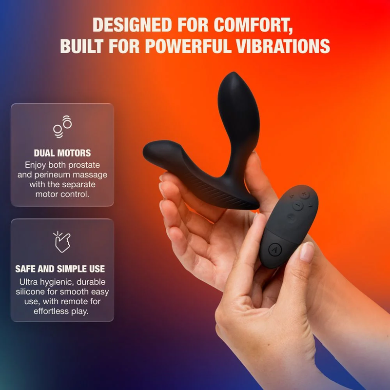 ARCWAVE - PERK VIBRATING PROSTATE MASSAGER WITH DUAL MOTOR AND REMOTE CONTROL BLACK
