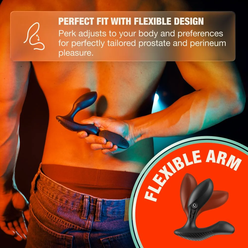 ARCWAVE - PERK VIBRATING PROSTATE MASSAGER WITH DUAL MOTOR AND REMOTE CONTROL BLACK