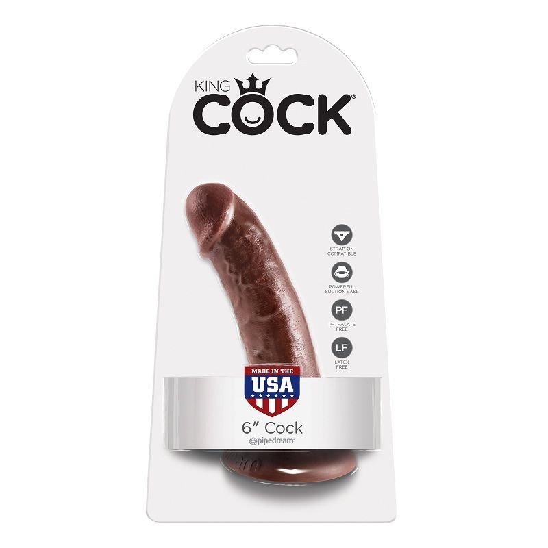 KING COCK 6  PENE MARRÓN 15.2 CM