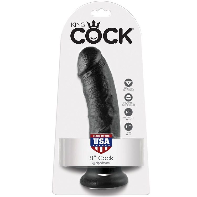 KING COCK - 8 PENE NEGRO 20.3 CM KING COCK