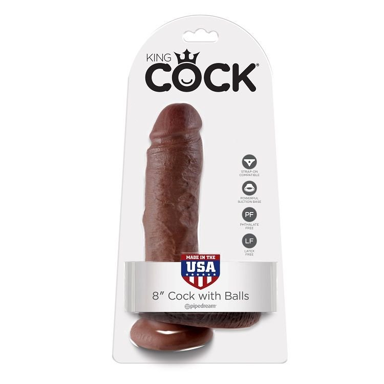 KING COCK - 8  PENE REALÍSTICO MARRÓN 20.3 CM KING COCK
